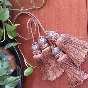Curtain tassel tieback mosaic decorative glass shades of brown